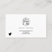 モダン白黒ミニマルのロ感謝していゴ順序 名刺 (裏面)