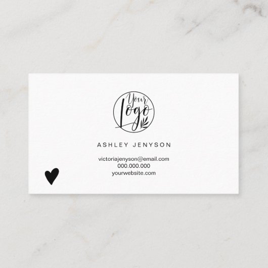 モダン白黒ミニマルのロ感謝していゴ順序 名刺 (裏面)