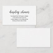 モダン白黒ミニマルシンプル表示シャワー エンクロージャーカード (正面/裏面)