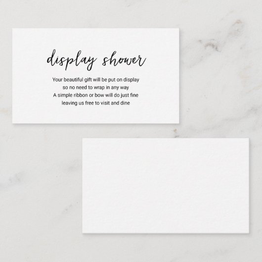 モダン白黒ミニマルシンプル表示シャワー エンクロージャーカード (正面/裏面)