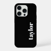 モダン白黒ミニマルパーソナライズされた iPhoneケース (裏面)