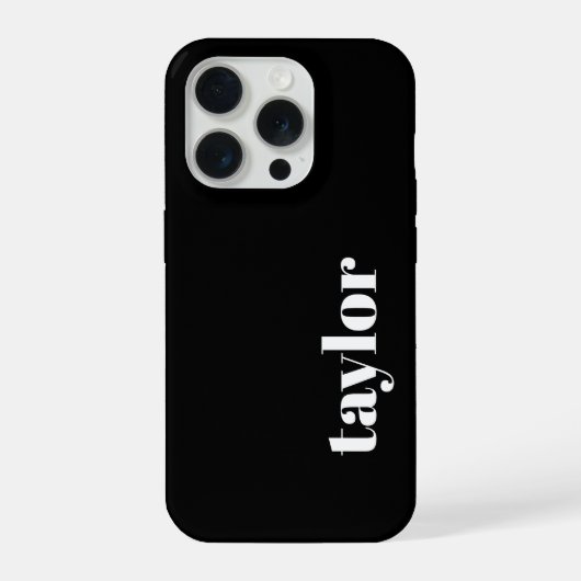 モダン白黒ミニマルパーソナライズされた iPhoneケース (裏面)