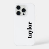 モダン白黒ミニマルパーソナライズされた iPhoneケース (裏面)