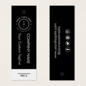 モダン白黒ミニマル会社ロゴ価格ラベル (正面&裏面)