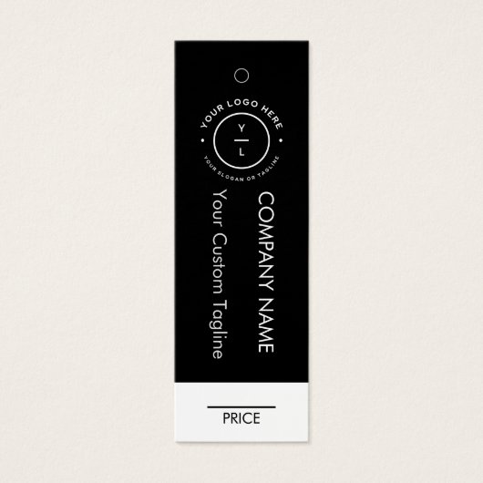 モダン白黒ミニマル会社ロゴ価格ラベル (正面)