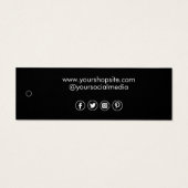 モダン白黒ミニマル会社ロゴ価格ラベル (裏面)