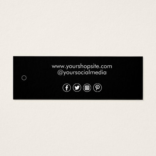 モダン白黒ミニマル会社ロゴ価格ラベル (裏面)