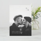 モダン白黒ミニマル写真結婚の 招待状 (スタンド正面)