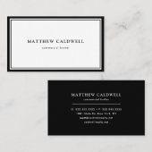 モダン白黒ミニマル実在不動産ブローカー 名刺 (正面/裏面)