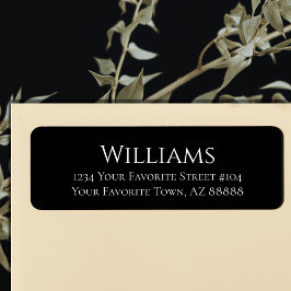モダン白黒ミニマル差出人住所 ラベル