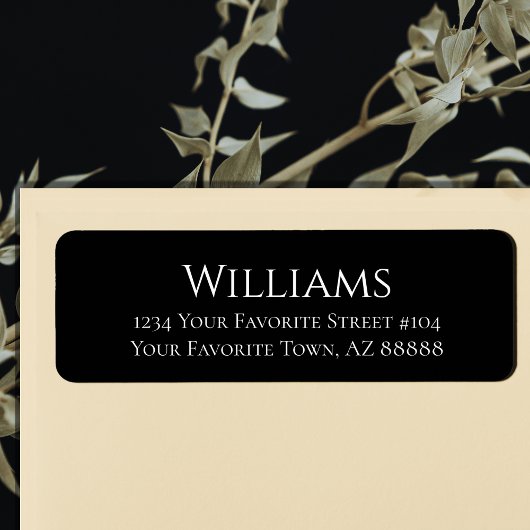 モダン白黒ミニマル差出人住所 ラベル