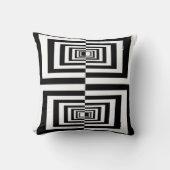 モダン白黒ミニマル幾何学模様 クッション (正面)