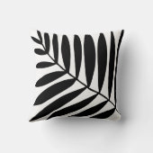 モダン白黒ミニマル植物植物パーム クッション (裏面)