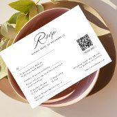 モダン白黒ミニマル結婚リストのQRコード 出欠カード