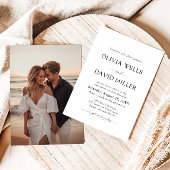 モダン白黒ミニマル結婚リスト 招待状