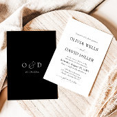 モダン白黒ミニマル結婚リスト 招待状