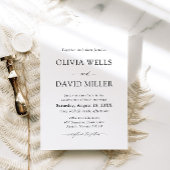 モダン白黒ミニマル結婚リスト 招待状