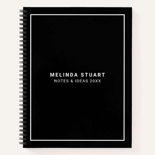 モダン白黒ミニマル ノートブック (正面)