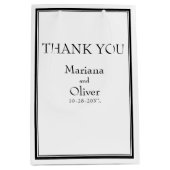 モダン白黒ミニマル ミディアムペーパーバッグ (正面)