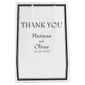 モダン白黒ミニマル ミディアムペーパーバッグ (裏面)