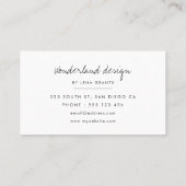 モダン白黒ミニマル 名刺 (裏面)