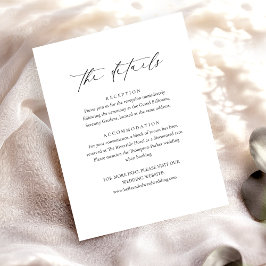 モダン白黒ミニマ結婚リスト詳細 エンクロージャーカード