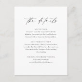 モダン白黒ミニマ結婚リスト詳細 エンクロージャーカード (正面)