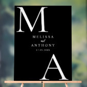 モダン白黒ミニマ結婚リスト アクリルサイン (ニュートラル)