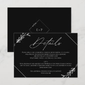 モダン白黒ミニマ結婚リスト エンクロージャーカード (正面/裏面)