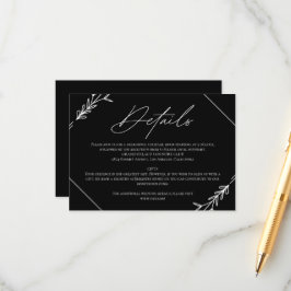 モダン白黒ミニマ結婚リスト エンクロージャーカード