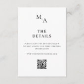 モダン白黒ミニマ結婚リスト エンクロージャーカード (正面)