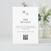 モダン白黒ミニマ結婚リスト エンクロージャーカード (スタンド正面)