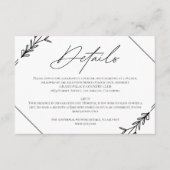 モダン白黒ミニマ結婚リスト エンクロージャーカード (正面)