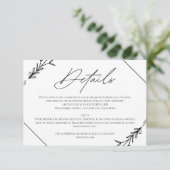 モダン白黒ミニマ結婚リスト エンクロージャーカード (スタンド正面)