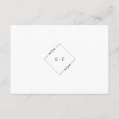 モダン白黒ミニマ結婚リスト エンクロージャーカード (裏面)