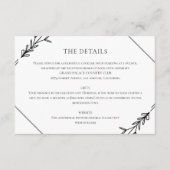 モダン白黒ミニマ結婚リスト エンクロージャーカード (正面)