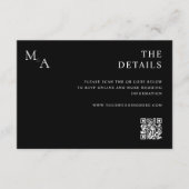 モダン白黒ミニマ結婚リスト エンクロージャーカード (正面)