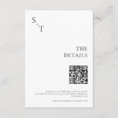 モダン白黒ミニマ結婚リスト エンクロージャーカード (正面)