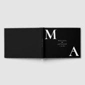 モダン白黒ミニマ結婚リスト ゲストブック (全面)