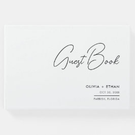 モダン白黒ミニマ結婚リスト ゲストブック