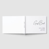 モダン白黒ミニマ結婚リスト ゲストブック (全面)