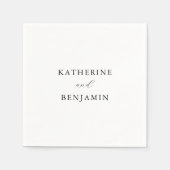 モダン白黒ミニマ結婚リスト スタンダードカクテルナプキン (正面)