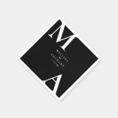 モダン白黒ミニマ結婚リスト スタンダードカクテルナプキン (角)