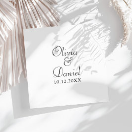 モダン白黒ミニマ結婚リスト スタンダードランチョンナプキン