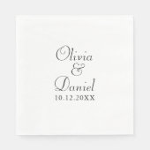 モダン白黒ミニマ結婚リスト スタンダードランチョンナプキン (正面)