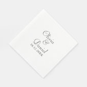 モダン白黒ミニマ結婚リスト スタンダードランチョンナプキン (角)