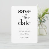 モダン白黒ミニマ結婚リスト セーブザデート (スタンド正面)