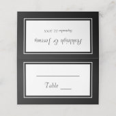 モダン白黒ミニマ結婚リスト プレイスカード (外部開封)