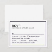 モダン白黒ミニマ結婚リスト 出欠カード (正面/裏面)