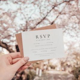 モダン白黒ミニマ結婚リスト 出欠カード